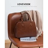 image:imageLOVEVOOK Purses and Handbags for Women VintageStyle Leather Top Handle Shoulder Bag Satchel Tote Crossbody Purse for LadiesBrown