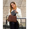 image:imageLOVEVOOK Purses and Handbags for Women VintageStyle Leather Top Handle Shoulder Bag Satchel Tote Crossbody Purse for LadiesBrown