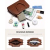 image:imageLOVEVOOK Purses and Handbags for Women VintageStyle Leather Top Handle Shoulder Bag Satchel Tote Crossbody Purse for LadiesBrown