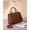 image:imageLOVEVOOK Purses and Handbags for Women VintageStyle Leather Top Handle Shoulder Bag Satchel Tote Crossbody Purse for LadiesBrown