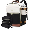 image:imageLOVEVOOK Travel Backpack for Women TSA Carry On Backpack Flight Approved Luggage 40L Water Resistant Personal Item Daypack Large Weekender Bag fit 17 inch Laptop with 3 Cubes BeigeblackbrownBeigeblackbrown
