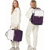 image:imageLOVEVOOK Travel Backpack for Women TSA Carry On Backpack Flight Approved Luggage 40L Water Resistant Personal Item Daypack Large Weekender Bag fit 17 inch Laptop with 3 Cubes BeigeblackbrownBeigedark Purpleblack