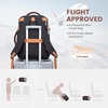 image:imageLOVEVOOK Travel Backpack for Women TSA Carry On Backpack Flight Approved Luggage 40L Water Resistant Personal Item Daypack Large Weekender Bag fit 17 inch Laptop with 3 Cubes BeigeblackbrownGreyblackbrown