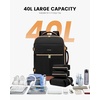 image:imageLOVEVOOK Travel Backpack for Women TSA Carry On Backpack Flight Approved Luggage 40L Water Resistant Personal Item Daypack Large Weekender Bag fit 17 inch Laptop with 3 Cubes BeigeblackbrownBlackbrown