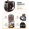 image:imageLOVEVOOK Travel Backpack for Women TSA Carry On Backpack Flight Approved Luggage 40L Water Resistant Personal Item Daypack Large Weekender Bag fit 17 inch Laptop with 3 Cubes BeigeblackbrownBlackbrown