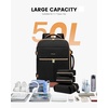 image:imageLOVEVOOK Travel Backpack for Women TSA Carry On Backpack Flight Approved Luggage 40L Water Resistant Personal Item Daypack Large Weekender Bag fit 17 inch Laptop with 3 Cubes BeigeblackbrownBlackbrown
