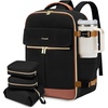 image:imageLOVEVOOK Travel Backpack for Women TSA Carry On Backpack Flight Approved Luggage 40L Water Resistant Personal Item Daypack Large Weekender Bag fit 17 inch Laptop with 3 Cubes BeigeblackbrownBlackbrown