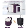 image:imageLOVEVOOK Travel Backpack for Women TSA Carry On Backpack Flight Approved Luggage 40L Water Resistant Personal Item Daypack Large Weekender Bag fit 17 inch Laptop with 3 Cubes BeigeblackbrownBeigedark Purpleblack