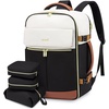 image:imageLOVEVOOK Travel Backpack for Women TSA Carry On Backpack Flight Approved Luggage 40L Water Resistant Personal Item Daypack Large Weekender Bag fit 17 inch Laptop with 3 Cubes BeigeblackbrownBeigeblackbrown