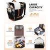 image:imageLOVEVOOK Travel Backpack for Women TSA Carry On Backpack Flight Approved Luggage 40L Water Resistant Personal Item Daypack Large Weekender Bag fit 17 inch Laptop with 3 Cubes BeigeblackbrownBeigeblackbrown