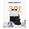 image:imageLOVEVOOK Travel Backpack for Women TSA Carry On Backpack Flight Approved Luggage 40L Water Resistant Personal Item Daypack Large Weekender Bag fit 17 inch Laptop with 3 Cubes BeigeblackbrownBeigeblackbrown