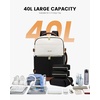 image:imageLOVEVOOK Travel Backpack for Women TSA Carry On Backpack Flight Approved Luggage 40L Water Resistant Personal Item Daypack Large Weekender Bag fit 17 inch Laptop with 3 Cubes BeigeblackbrownBeigeblackbrown