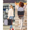 image:imageLOVEVOOK Travel Backpack for Women TSA Carry On Backpack Flight Approved Luggage 40L Water Resistant Personal Item Daypack Large Weekender Bag fit 17 inch Laptop with 3 Cubes BeigeblackbrownGreyblackbrown