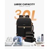 image:imageLOVEVOOK Travel Backpack for Women TSA Carry On Backpack Flight Approved Luggage 40L Water Resistant Personal Item Daypack Large Weekender Bag fit 17 inch Laptop with 3 Cubes BeigeblackbrownBlackbrown