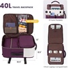 image:imageLOVEVOOK Travel Backpack for Women TSA Carry On Backpack Flight Approved Luggage 40L Water Resistant Personal Item Daypack Large Weekender Bag fit 17 inch Laptop with 3 Cubes BeigeblackbrownBeigedark Purpleblack