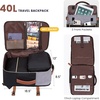 image:imageLOVEVOOK Travel Backpack for Women TSA Carry On Backpack Flight Approved Luggage 40L Water Resistant Personal Item Daypack Large Weekender Bag fit 17 inch Laptop with 3 Cubes BeigeblackbrownGreyblackbrown