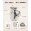 image:imageLOVEVOOK Travel Backpack for Women amp Men 25L Airline Approved Personal Item Carry On Backpack Lightweight with 2 Packing Cubes Waterproof Daypack for Work Gym amp Weekend Travel Slate GreenBlackBeige Gray