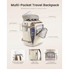 image:imageLOVEVOOK Travel Backpack for Women amp Men 25L Airline Approved Personal Item Carry On Backpack Lightweight with 2 Packing Cubes Waterproof Daypack for Work Gym amp Weekend Travel Slate GreenBlackKhakibeige