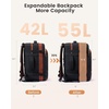 image:imageLOVEVOOK Travel Backpack for Women amp Men Carry On Backpack with Cup Holder Personal Item Travel Bag Flight Approved with Padded Laptop Compartment Weekender Daypack With 2 Cubes 173 Inch BlackOlive Greenblack