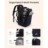 image:imageLOVEVOOK Travel Backpack for Women amp Men Carry On Backpack with Cup Holder Personal Item Travel Bag Flight Approved with Padded Laptop Compartment Weekender Daypack With 2 Cubes 173 Inch BlackBlack