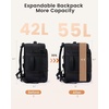 image:imageLOVEVOOK Travel Backpack for Women amp Men Carry On Backpack with Cup Holder Personal Item Travel Bag Flight Approved with Padded Laptop Compartment Weekender Daypack With 2 Cubes 173 Inch BlackBlack