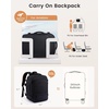 image:imageLOVEVOOK Travel Backpack for Women amp Men Carry On Backpack with Cup Holder Personal Item Travel Bag Flight Approved with Padded Laptop Compartment Weekender Daypack With 2 Cubes 173 Inch BlackBlack