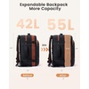 image:imageLOVEVOOK Travel Backpack for Women amp Men Carry On Backpack with Cup Holder Personal Item Travel Bag Flight Approved with Padded Laptop Compartment Weekender Daypack With 2 Cubes 173 Inch BlackOlive Greenwhitedark Green