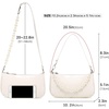 image:imageLoiral Small Purse for Women Retro Classic Tote HandBag Shoulder Bags Clutch Purse3 Whitepearl Chain