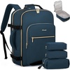 image:imageLOVEVOOK 40L Travel Backpack Flight Approved Carry on Backpack3 Packing CubesWaterproof Personal Item Travel BagTSA Carry on Luggage Suitcase Travel EssentialsGifts for Women amp Menfits 17 LaptopDark Blue Greenblack