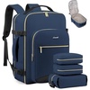 image:imageLOVEVOOK 40L Travel Backpack Flight Approved Carry on Backpack3 Packing CubesWaterproof Personal Item Travel BagTSA Carry on Luggage Suitcase Travel EssentialsGifts for Women amp Menfits 17 LaptopBlue Greenblack