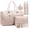image:imageLOVEVOOK Diaper Bag Tote with Pacifier Case and Changing Pad Large Capacity Mommy Bag for Hospital and Weekender Travel Functional Baby Bag Newborn Baby Essential PinkNude Pink