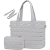 image:imageLOVEVOOK Laptop Tote Bag for Women 156 Inch Large Puffer Work Tote Computer Bags Quilted Womens Shoulder Purse Bag with Zipper Teacher Office Handbag for Travel College Business Gifts BlackGrey