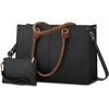image:imageLOVEVOOK Laptop Tote Bag for Women 156 Inch Professional Work Bag with Matching Clutch Waterproof Vintage Leather Computer Tote for Office Business Travel amp Daily Use Gift for WomenBlack  Brown