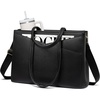 image:imageLOVEVOOK Laptop Tote Bag for Women 156 Inch Waterproof Leather Computer Bags Business Office Work Briefcase Black  Fits 156 Inch Laptop Waterproof Front Pocket Shoulder Strap Large Purse for Business Office Work BlackBlack