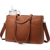 image:imageLOVEVOOK Laptop Tote Bag for Women 156 Inch Waterproof Leather Computer Bags Business Office Work Briefcase Black  Fits 156 Inch Laptop Waterproof Front Pocket Shoulder Strap Large Purse for Business Office Work BlackBrown