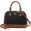 image:imageLOVEVOOK Purse for Women Crossbody Dome Satchel Handbag with Double ZipBlackBrown