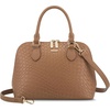 image:imageLOVEVOOK Purse for Women Crossbody Dome Satchel Handbag with Double ZipWovenBrown