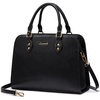 image:imageLOVEVOOK Purses and Handbags for Women VintageStyle Leather Top Handle Shoulder Bag Satchel Tote Crossbody Purse for LadiesBlack