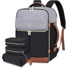 image:imageLOVEVOOK Travel Backpack for Women TSA Carry On Backpack Flight Approved Luggage 40L Water Resistant Personal Item Daypack Large Weekender Bag fit 17 inch Laptop with 3 Cubes BeigeblackbrownGreyblackbrown