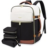image:imageLOVEVOOK Travel Backpack for Women TSA Carry On Backpack Flight Approved Luggage 40L Water Resistant Personal Item Daypack Large Weekender Bag fit 17 inch Laptop with 3 Cubes BeigeblackbrownBeigeblackbrown