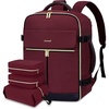 image:imageLOVEVOOK Travel Backpack for Women TSA Carry On Backpack Flight Approved Luggage 40L Water Resistant Personal Item Daypack Large Weekender Bag fit 17 inch Laptop with 3 Cubes BeigeblackbrownClaretblackdark