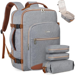 image:imageLOVEVOOK 40L Travel Backpack Flight Approved Carry on Backpack3 Packing CubesWaterproof Personal Item Travel BagTSA Carry on Luggage Suitcase Travel EssentialsGifts for Women amp Menfits 17 LaptopGreybrown