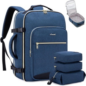 image:imageLOVEVOOK 40L Travel Backpack Flight Approved Carry on Backpack3 Packing CubesWaterproof Personal Item Travel BagTSA Carry on Luggage Suitcase Travel EssentialsGifts for Women amp Menfits 17 LaptopDark Blueblack