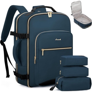 image:imageLOVEVOOK 40L Travel Backpack Flight Approved Carry on Backpack3 Packing CubesWaterproof Personal Item Travel BagTSA Carry on Luggage Suitcase Travel EssentialsGifts for Women amp Menfits 17 LaptopDark Blue Greenblack