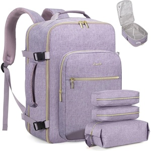 image:imageLOVEVOOK 40L Travel Backpack Flight Approved Carry on Backpack3 Packing CubesWaterproof Personal Item Travel BagTSA Carry on Luggage Suitcase Travel EssentialsGifts for Women amp Menfits 17 LaptopTaro Purple