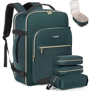 image:imageLOVEVOOK 40L Travel Backpack Flight Approved Carry on Backpack3 Packing CubesWaterproof Personal Item Travel BagTSA Carry on Luggage Suitcase Travel EssentialsGifts for Women amp Menfits 17 LaptopDark Greenblack2