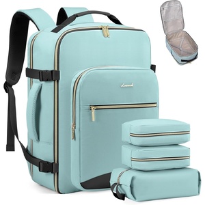 image:imageLOVEVOOK 40L Travel Backpack Flight Approved Carry on Backpack3 Packing CubesWaterproof Personal Item Travel BagTSA Carry on Luggage Suitcase Travel EssentialsGifts for Women amp Menfits 17 LaptopMint Greenblack