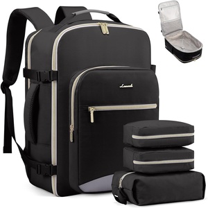 image:imageLOVEVOOK 40L Travel Backpack Flight Approved Carry on Backpack3 Packing CubesWaterproof Personal Item Travel BagTSA Carry on Luggage Suitcase Travel EssentialsGifts for Women amp Menfits 17 LaptopBlackgrey