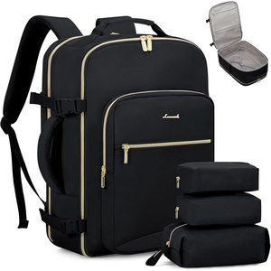 image:imageLOVEVOOK 40L Travel Backpack Flight Approved Carry on Backpack3 Packing CubesWaterproof Personal Item Travel BagTSA Carry on Luggage Suitcase Travel EssentialsGifts for Women amp Menfits 17 LaptopBlackblack