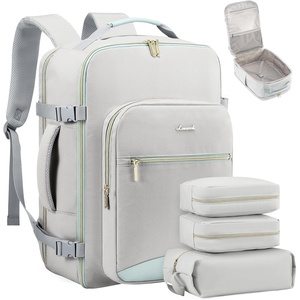 image:imageLOVEVOOK 40L Travel Backpack Flight Approved Carry on Backpack3 Packing CubesWaterproof Personal Item Travel BagTSA Carry on Luggage Suitcase Travel EssentialsGifts for Women amp Menfits 17 LaptopLight Greymint Green